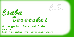 csaba derecskei business card